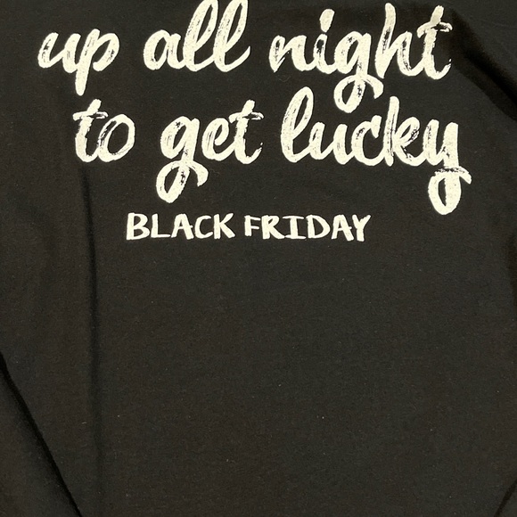 Up All Night To Get Lucky BLACK FRIDAY Shirt L/S Long Sleeve Size Large NWT! - Picture 2 of 10
